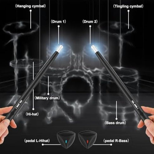 Virtual AR Smart Drum Kit – Interactive Air Drum Set with Bluetooth Speaker