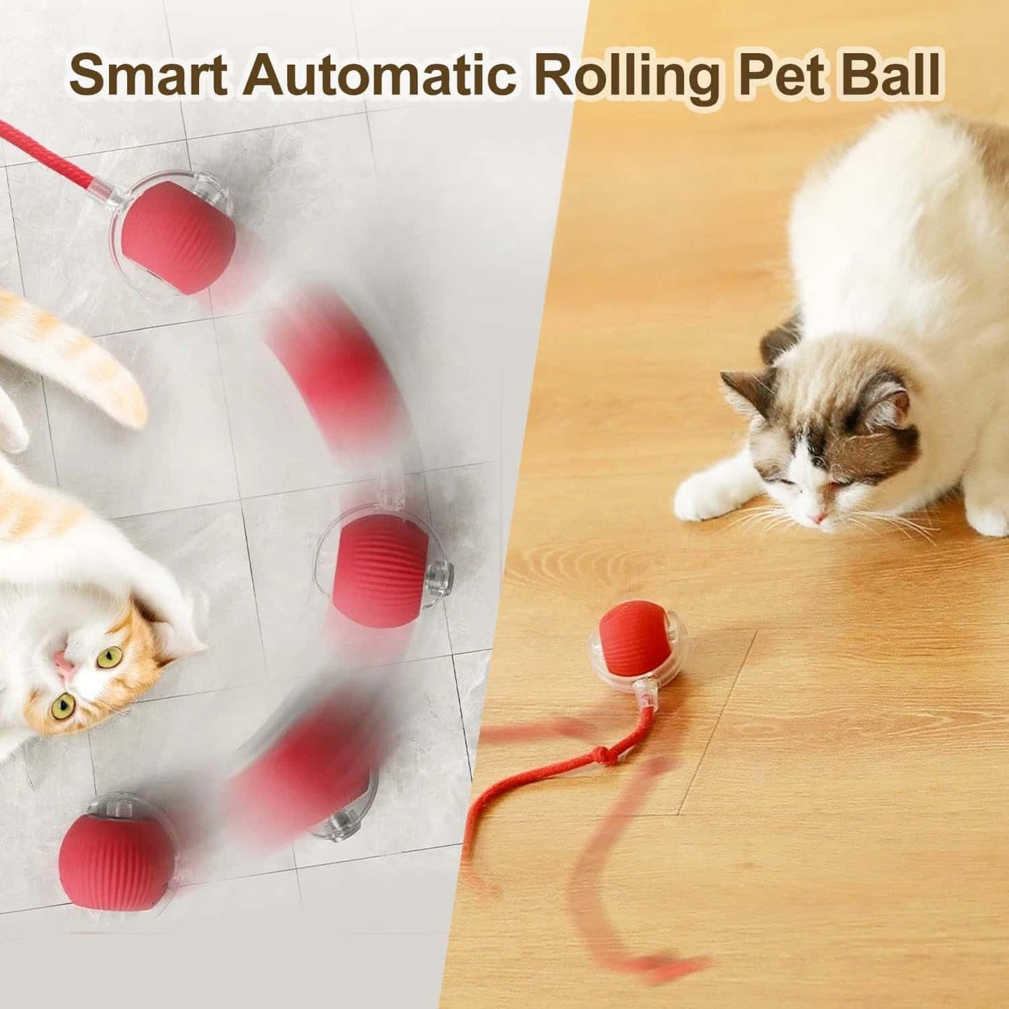 Smart Interactive Rolling Ball Toy for Cats & Small Dogs