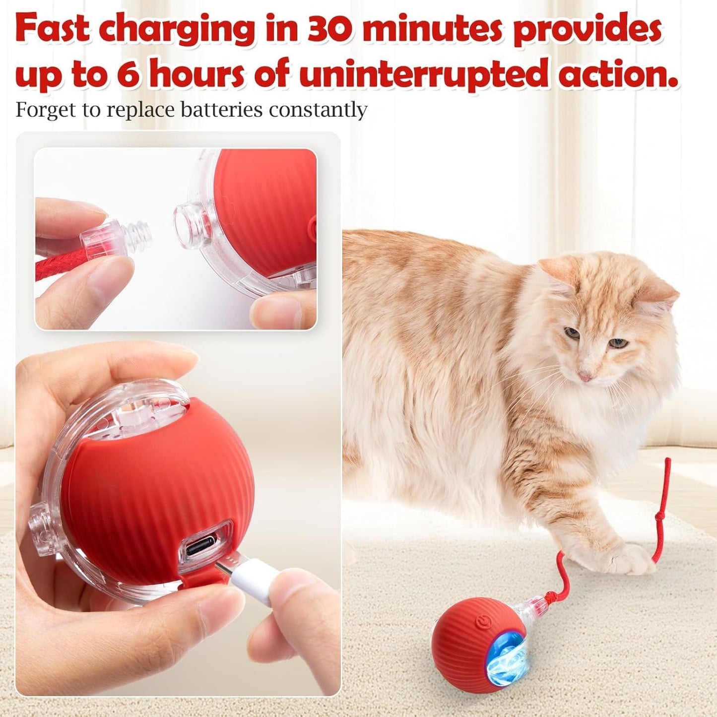 Smart Interactive Rolling Ball Toy for Cats & Small Dogs