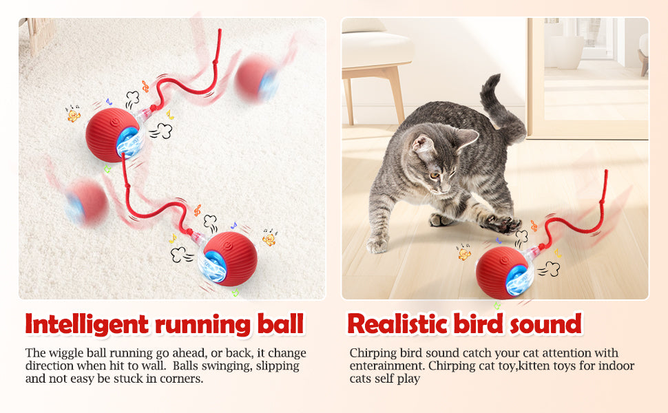 Smart Interactive Rolling Ball Toy for Cats & Small Dogs