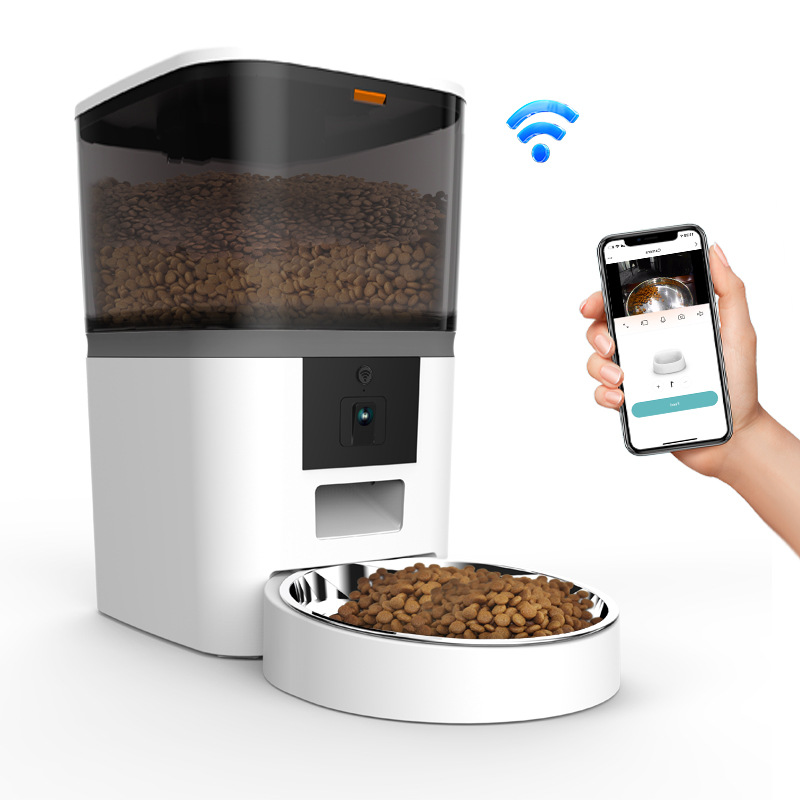 Smart Automatic Pet Feeder with Camera & App Control – Wi-Fi Enabled, Dual Power, Real-Time Interaction
