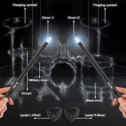 Virtual AR Smart Drum Kit – Interactive Air Drum Set with Bluetooth Speaker