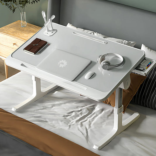 Smart Bed Table with USB, Adjustable Folding Desk with Storage Drawer, Portable Lap Desk for Sofa Couch Floor